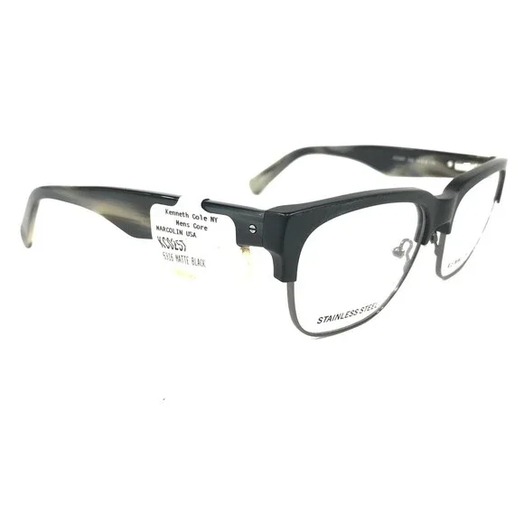 Kenneth Cole Eyeglasses Frames KC0257 005 MATTE Black Gray Horn 53-16-140 - Picture 2 of 12